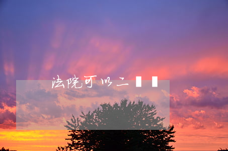 法院可以二審嗎