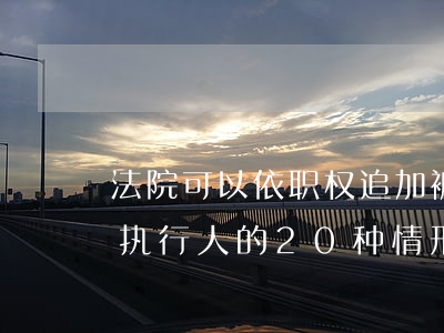 法院可以依职权追加被执行人吗(可以追加被执行人的20种情形)