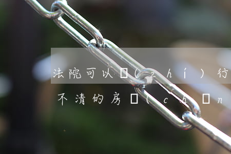 法院可以執(zhí)行權(quán)屬不清的房產(chǎn)嗎(什么情形的房產(chǎn)法院不得執(zhí)行)