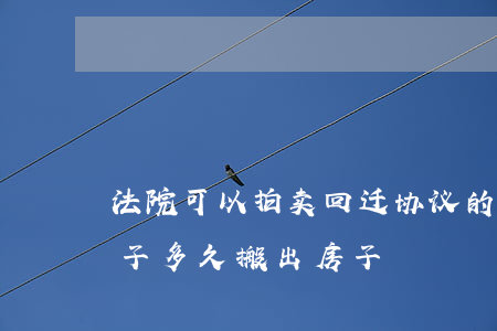 法院可以拍卖回迁协议的房子吗(法院拍卖房子多久搬出房子)