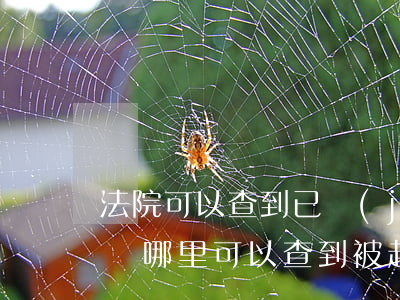法院可以查到已結(jié)案起訴人信息嗎(哪里可以查到被起訴信息)