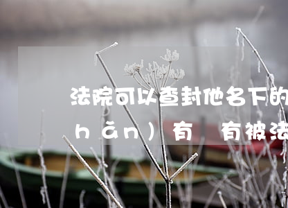 法院可以查封他名下的公司嗎(名下房產(chǎn)有沒有被法院查封查的到嗎)