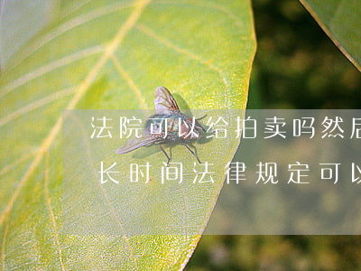 法院可以给拍卖吗然后分钱(法院拍卖款后多长时间法律规定可以分款吗)