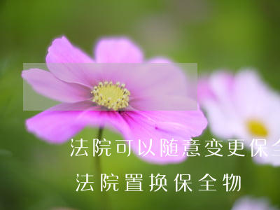 法院可以随意变更保全措施吗(当事人不同意法院置换保全物)