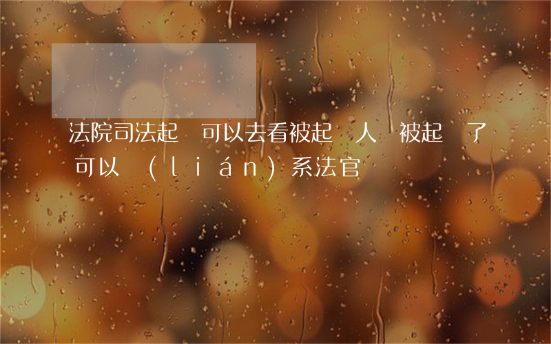法院司法起訴可以去看被起訴人嗎(被起訴了可以聯(lián)系法官嗎)