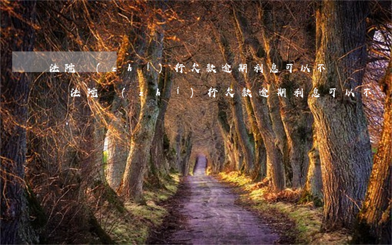 法院執(zhí)行欠款逾期利息可以不還嗎(法院執(zhí)行欠款逾期利息可以不還嗎)