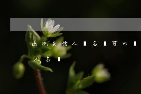 法院失信人員名單可以刪除嗎(法院拉入失信人名單)