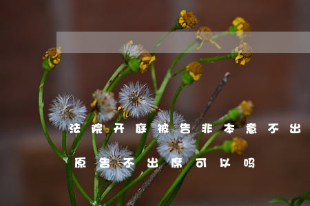 法院开庭被告非本意不出庭可以吗(诉讼开庭原告不出席可以吗?)