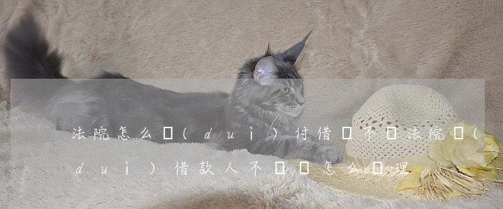 法院怎么對(duì)付借錢不還(法院對(duì)借款人不還錢怎么處理)