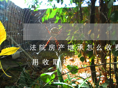 法院房产继承怎么收费(房产继承纠纷法院费用收取标准)