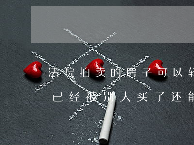法院拍卖的房子可以转手他人吗(法院拍卖房已经被别人买了还能拍了吗)