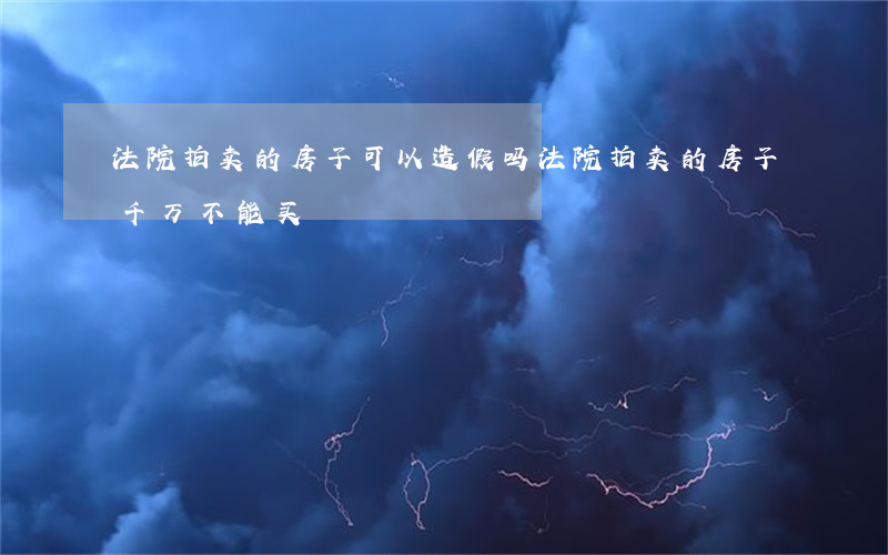 法院拍卖的房子可以造假吗(法院拍卖的房子千万不能买)