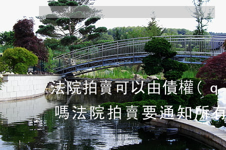 法院拍賣可以由債權(quán)人簽合同嗎(法院拍賣要通知所有債權(quán)人嗎)
