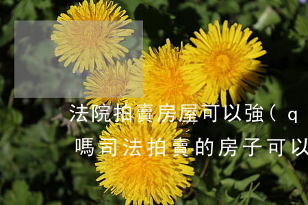 法院拍賣房屋可以強(qiáng)制婆娑嗎(司法拍賣的房子可以轉(zhuǎn)賣嗎)