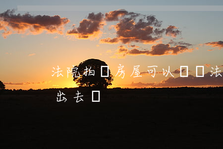 法院拍賣房屋可以賣嗎(法院拍賣的房子能賣出去嗎)