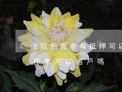法院拍賣車有抵押可以強制過戶嗎(拍賣的抵押車可以過戶嗎)