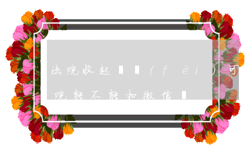 法院收起訴費(fèi)可以微信支付嗎(法院能不能扣微信錢)
