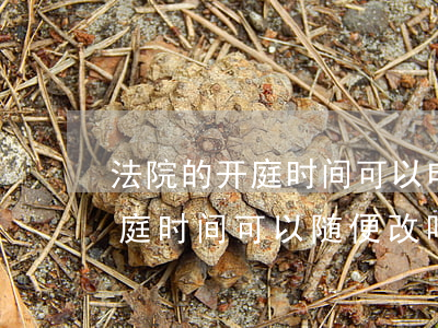 法院的开庭时间可以申请调整吗(法院定了开庭时间可以随便改吗)