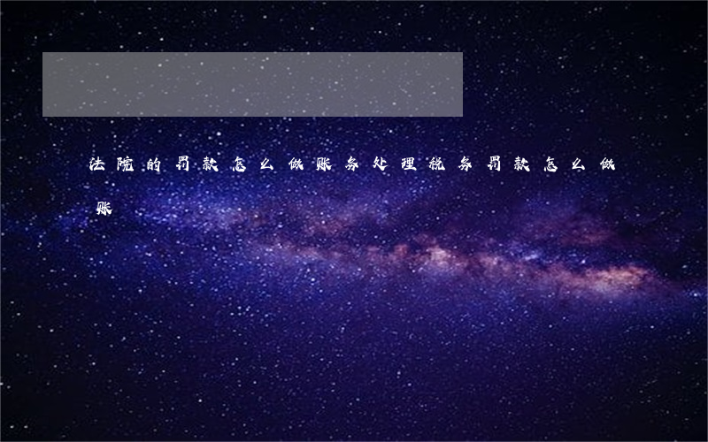 法院的罚款怎么做账务处理(税务罚款怎么做账)
