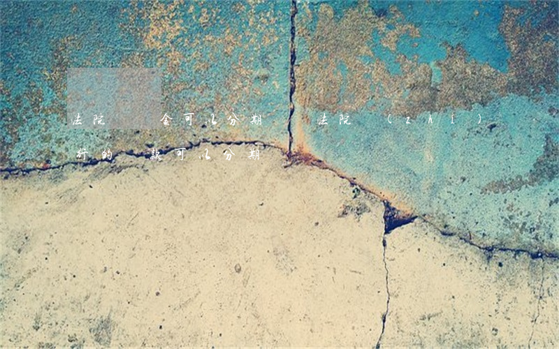 法院處罰金可以分期還嗎(法院執(zhí)行的罰款可以分期嗎)