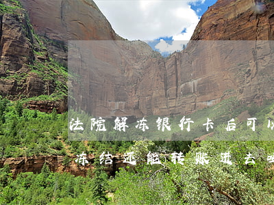 法院解冻银行卡后可以转账吗(银行卡被司法冻结还能转账进去吗)