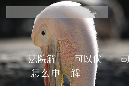 法院解凍書可以代辦嗎(司法凍結(jié)怎么申請解凍)