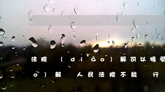 法院調(diào)解可以接受調(diào)解嗎(人民法院不能進行調(diào)解的是)