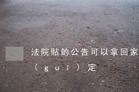 法院貼的公告可以拿回家嗎(法院張貼公告 規(guī)定)