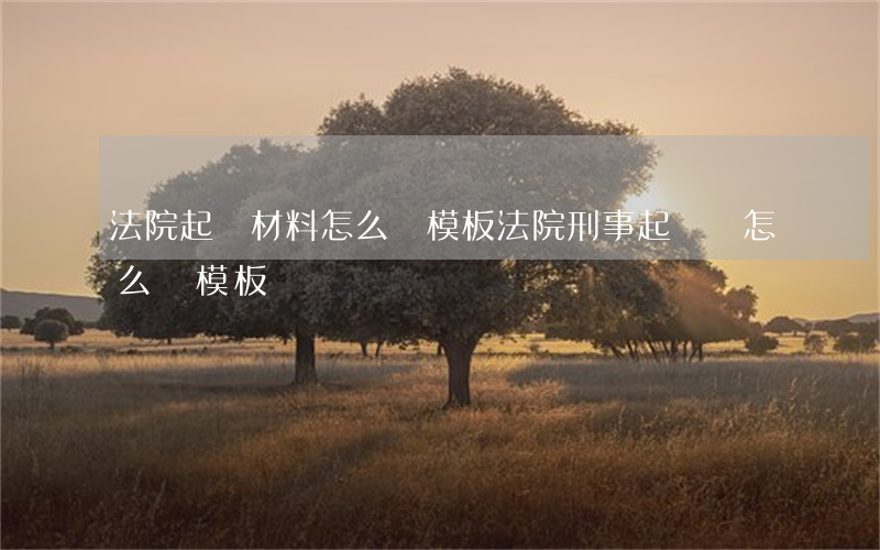 法院起訴材料怎么寫模板(法院刑事起訴書怎么寫模板)