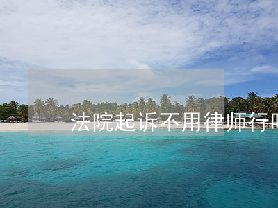 法院起诉不用律师行吗(起诉可以不用律师吗)