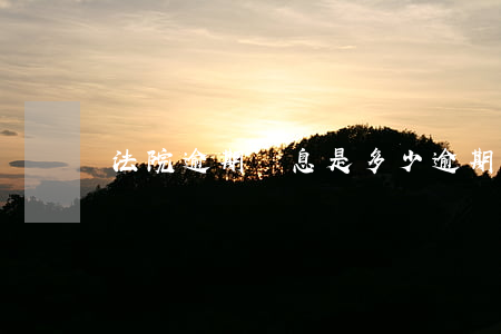 法院逾期罰息是多少(逾期罰息一般是多少)