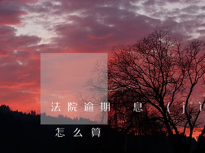 法院逾期罰息計(jì)算表 法院罰金逾期怎么算