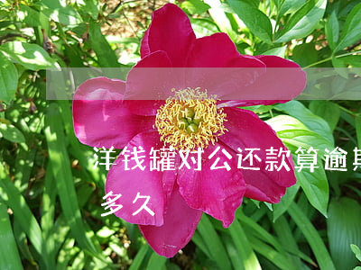 洋钱罐对公还款算逾期吗(洋钱罐一般能逾期多久)