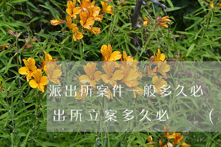 派出所案件一般多久必須結(jié)案(派出所立案多久必須結(jié)案)