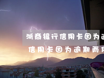 浙商银行信用卡因为逾期而停卡-浙商银行信用卡因为逾期而停卡怎么办