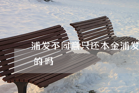 浦发不同意只还本金(浦发协商只还本金是真的吗)