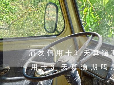 浦发信用卡3天算逾期吗怎么办呢-浦发信用卡3天算逾期吗怎么办呢怎么还款