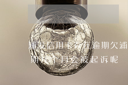 浦发信用卡存在逾期(欠浦发信用卡三万元逾期几个月会被起诉呢)