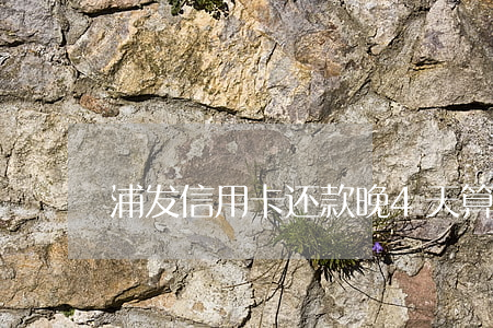 浦发信用卡还款晚4天算逾期吗