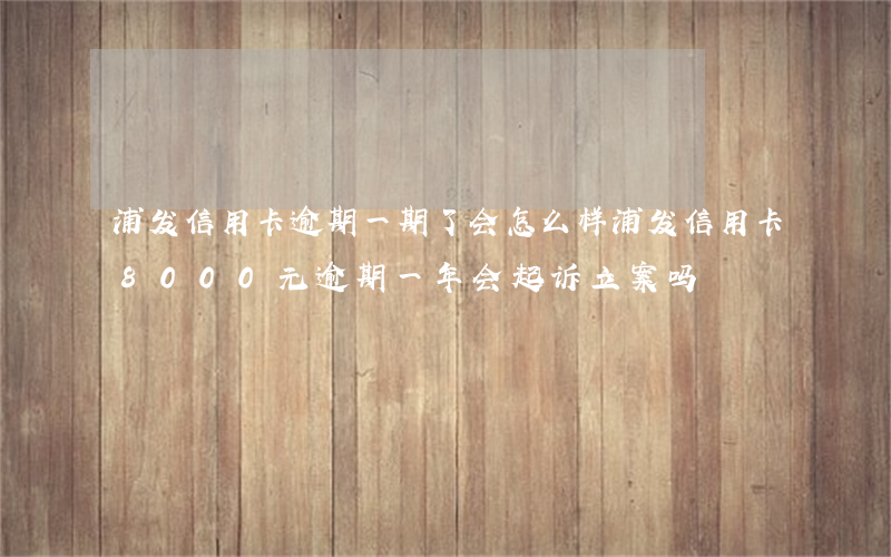 浦发信用卡逾期一期了会怎么样(浦发信用卡8000元逾期一年,会起诉立案吗)