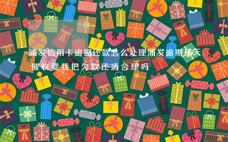 浦发信用卡逾期还款怎么处理(浦发逾期几天催收要我把欠款还清合理吗)