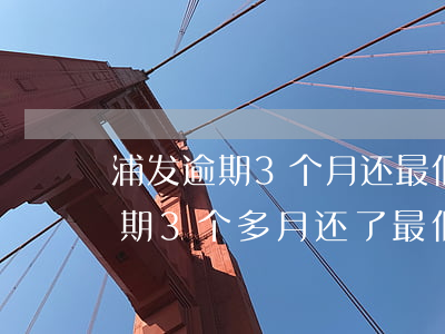 浦发逾期3个月还最低后还要上门-浦发逾期3个多月,还了最低还款,银行会不会起诉
