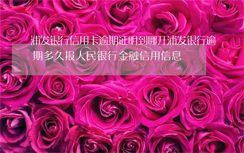 浦发银行信用卡逾期证明到哪开(浦发银行逾期多久报人民银行金融信用信息)