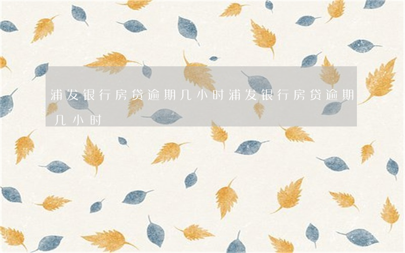 浦发银行房贷逾期几小时(浦发银行房贷逾期几小时)