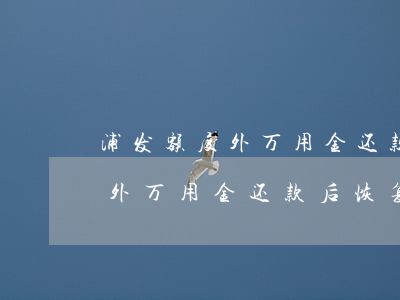 浦发额度外万用金还款后恢复吗-浦发额度外万用金还款后恢复吗安全吗