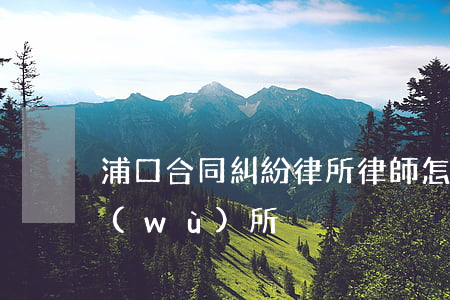 浦口合同糾紛律所律師怎么判(硚口律師事務(wù)所)
