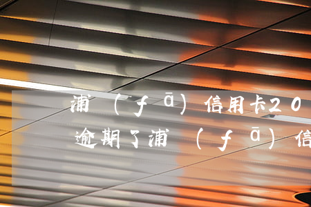 浦發(fā)信用卡20萬(wàn)額度逾期了(浦發(fā)信用卡18萬(wàn)逾期1年)