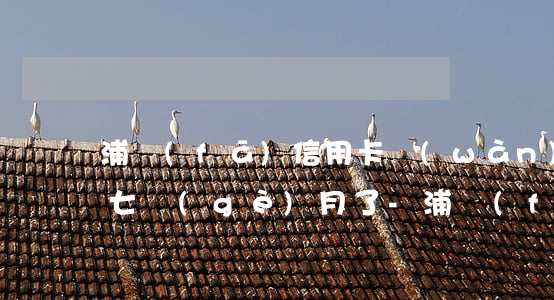浦發(fā)信用卡萬(wàn)用金逾期七個(gè)月了-浦發(fā)信用卡萬(wàn)用金逾期七個(gè)月了怎么辦