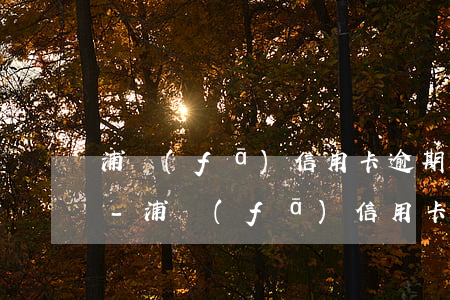 浦發(fā)信用卡逾期三年沒還會怎么樣-浦發(fā)信用卡逾期三年沒還會怎么樣啊