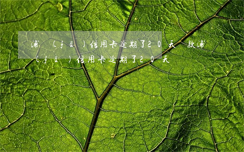 浦發(fā)信用卡逾期了20天還款（浦發(fā)信用卡逾期了20天）